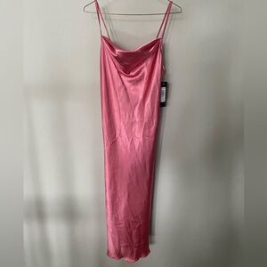 Bebe Pink Satin Slip Dress
